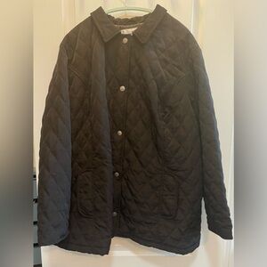 Avenue Black Quilted Puffer Jacket Size 26/28